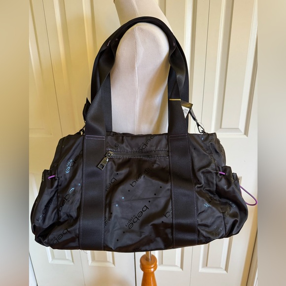 BEBE BECCA Black Nylon Gym/Travel Bag NWT $109 - Picture 3 of 8
